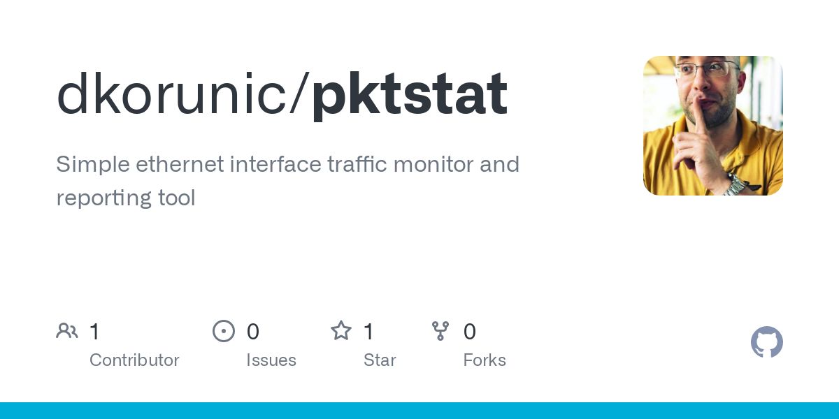 dkorunic's tweet image. pktstat v2: Simple ethernet interface traffic monitor and reporting tool - buff.ly/4a9koXl #golang #networking #sysops