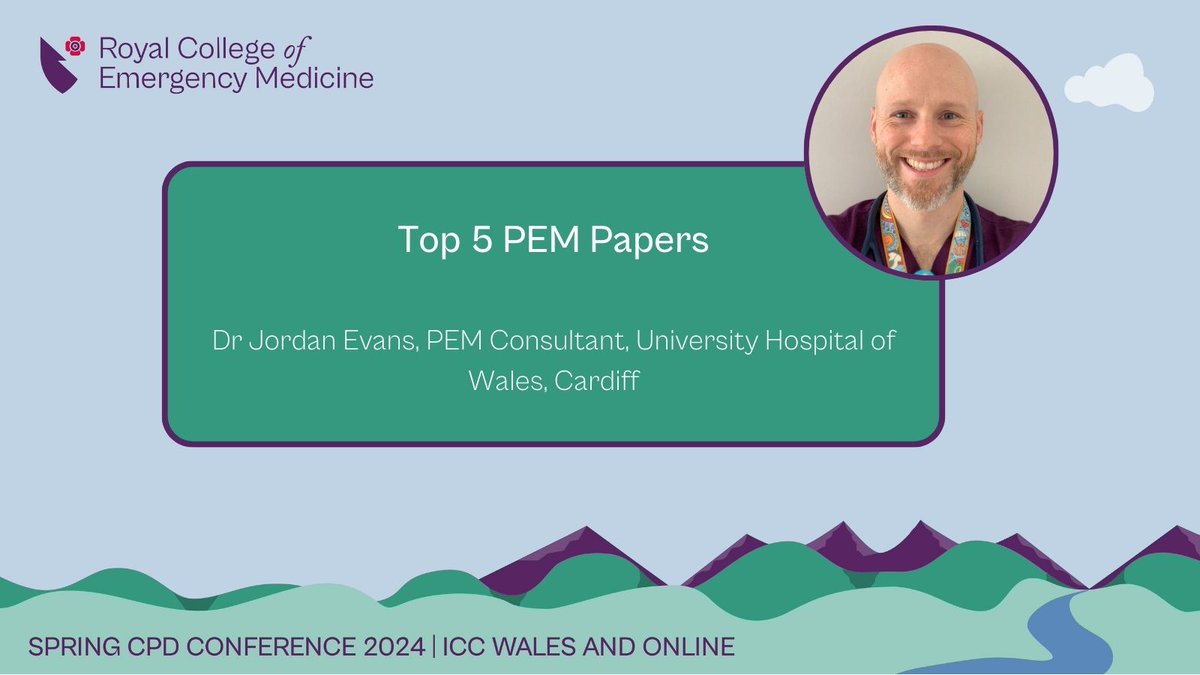 Join us on Day 2 of the Spring CPD Conference! @jordan_evans98 will present the top PEM papers, explore: 🟪Recent PEM evidence 🟪Reflections on the application of recent evidence in local practice 🟪Advancements in PEM research. Register now- bit.ly/416QZJy #PEM #RCEMCPD