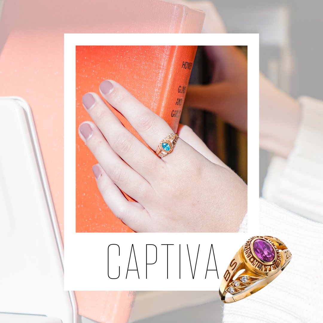 💎 CAPTIVA 💎 This college class ring adds a little 𝓈𝓅𝒶𝓇𝓀𝓁𝑒 to your semester. 
🔓 Eight metal options
💎 Choice of Stone or Panel
🖋️ Grad Year and Degree Customization
+ MORE! Find your style. #HJClassRing