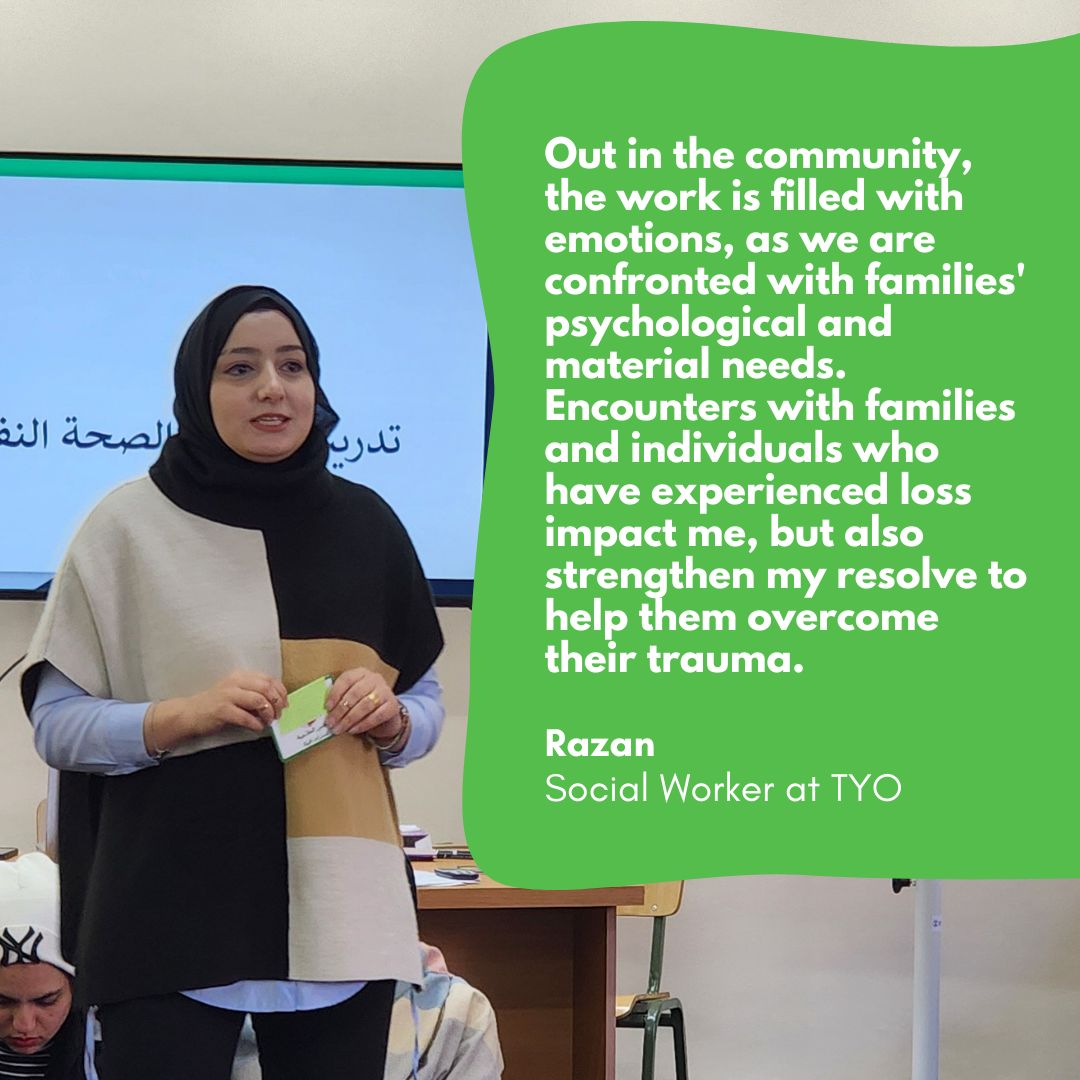 Last Tuesday, we celebrated #WorldSocialWorkDay. TYO-QFFD's Mental Health Program has a team of social workers who provide indispensable psychosocial support, nurturing mental wellbeing for beneficiaries both within the TYO center and in their homes. @qatar_fund