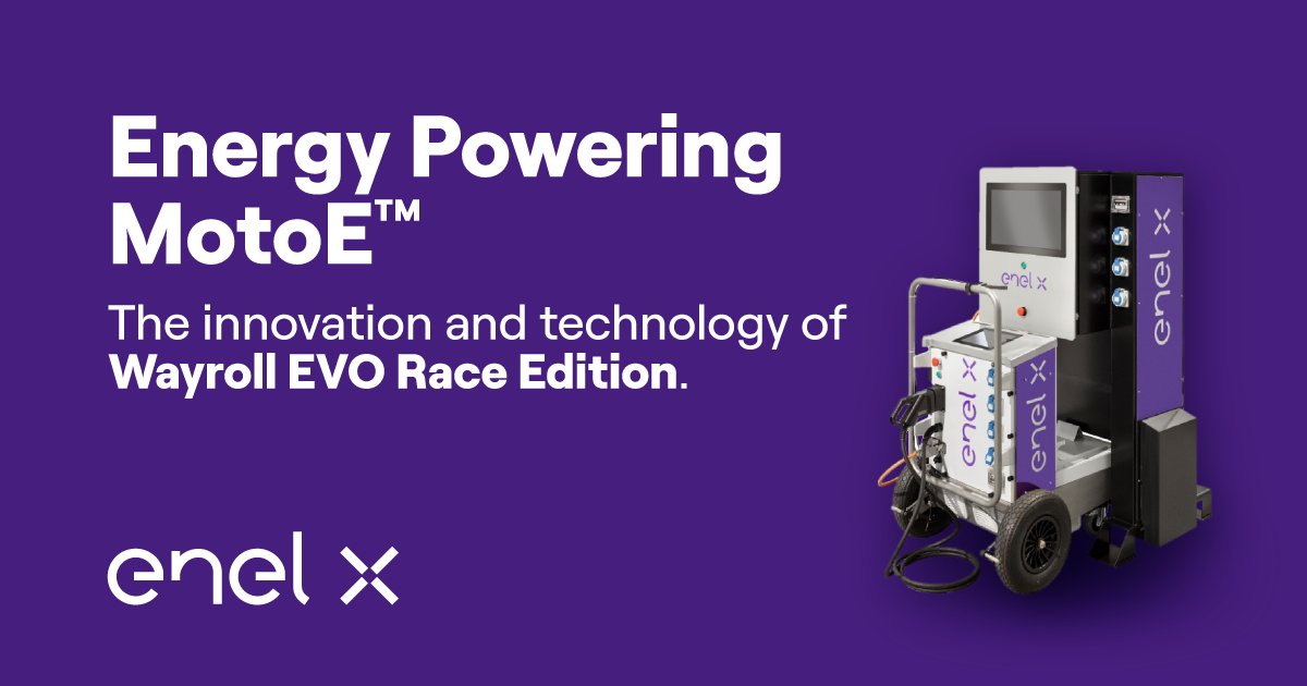 ⚡️Powering the #MotoE world championship with the Wayroll EVO Race Edition.

Featuring two interconnected chargers with integrated storage, this charging system is transforming the race track.​

#WayrollEVORaceEdition #EnelMotoE #eMotorsport #ERacing #AccelerateTheTransition