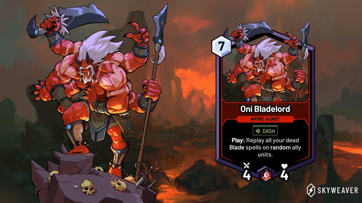 SkyweaverGame's tweet photo. Did you know? 👀

🔥 The Oni 🔥 are powerful and honorable humanoids native to the mountains of Sky, who possess demonic heritage.

Do you have Oni in your deck? https://t.co/EKZDVNtwTq