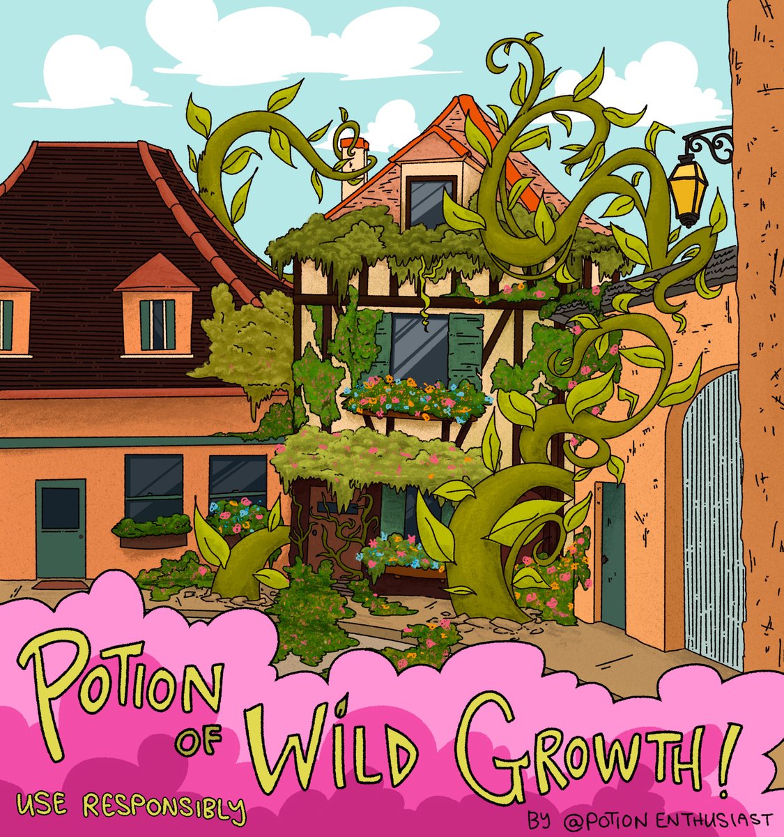 From our recent #PotionCraft fan art fest, this imaginative piece captures the chaos when a Potion of Wild Growth spills out of a window, transforming an ordinary house into a jungle oasis! Huge thanks to the artist PotionEnthusiast on Instagram for their creative depiction!