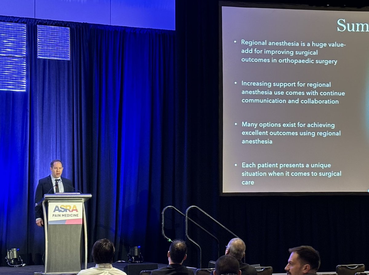 Great pearls from our surgical colleagues (Mark Schultzel & Chris Reid) at #ASRASPRING24 (eg. arthroscopic rotator cuff repair hurts more than TSR because of new tissue tensions vs relief of OA impingement) - but most of all the emphasis on collaboration for optimal pt analgesia