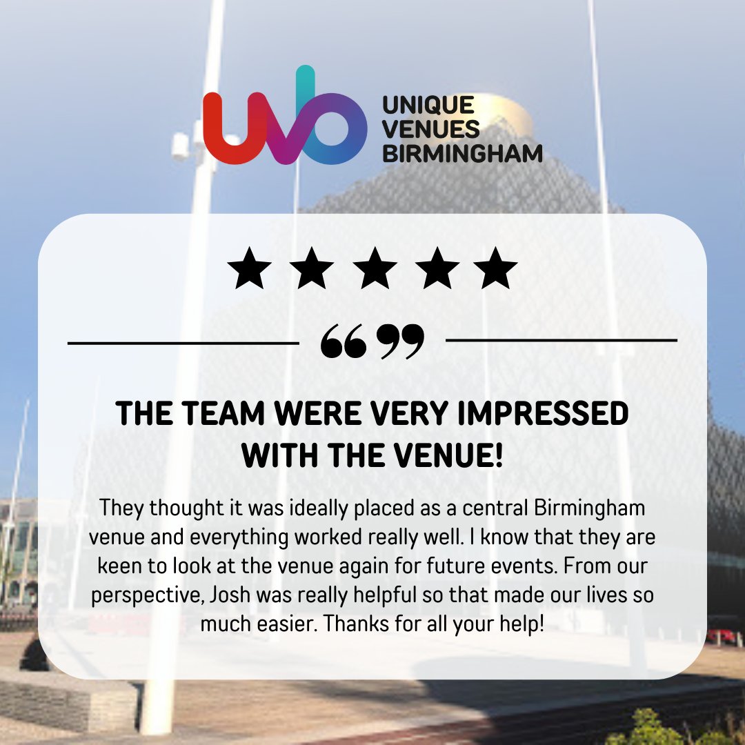 We are proud to share amazing feedback from one of our recent clients. Thank you for your kind words & continued support. We are glad that your event was a success & we can't wait to welcome you back soon. 🙌 Looking to host an event? Contact us today: bit.ly/3FEgKIt