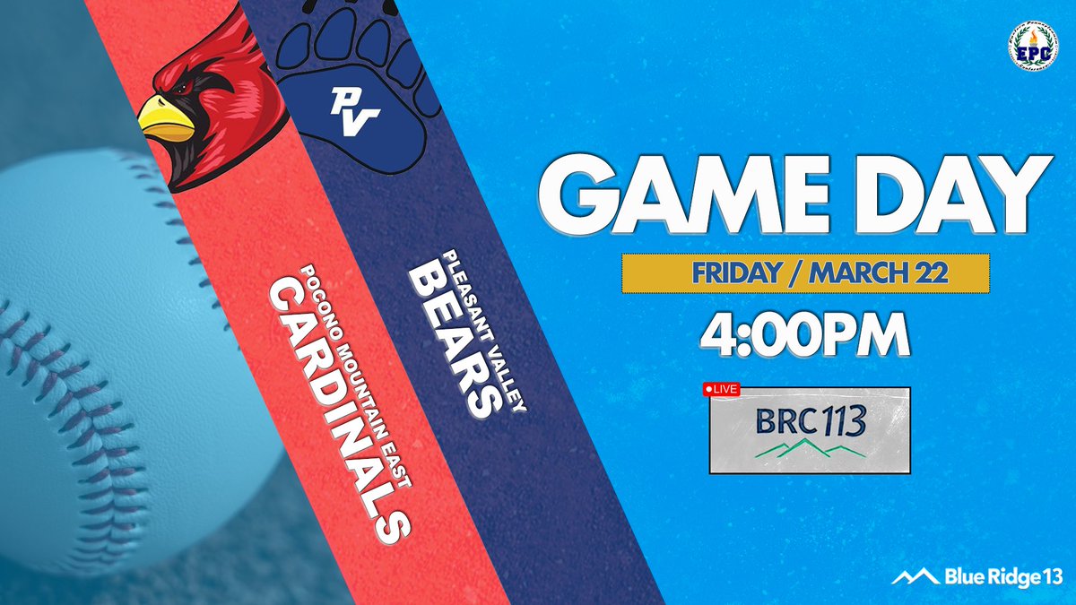 BRC13 Sports (@brc13sports) on Twitter photo Today LIVE baseball coverage of Pocono Mnt. Cardinals vs Pleasant Valley Bears is on BRC. All the action starts at 4:00PM on BRC113 📺📱 <a href="/PMECardinals/">PMECardinals</a> <a href="/PVBEARSHS/">PV Bears High School</a> Today LIVE baseball coverage of Pocono Mnt. Cardinals vs Pleasant Valley Bears is on BRC. All the action starts at 4:00PM on BRC113 📺📱 <a href="/PMECardinals/">PMECardinals</a> <a href="/PVBEARSHS/">PV Bears High School</a>