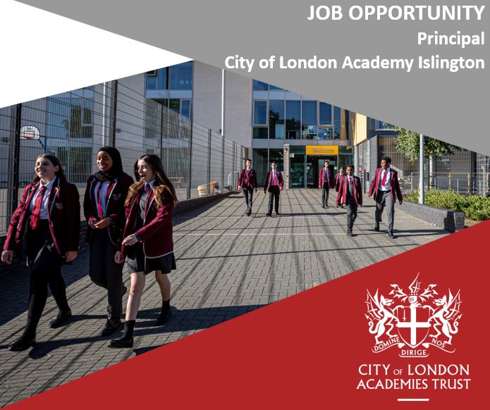 *Job Opportunity* Principal, City of London Academy Islington (COLAI) We are looking for an exceptional leader who is aligned with COLAT’s approach to education. Our schools adopt a ‘warm/strict’ approach and we believe that impeccable behaviour, where pupils are polite,
