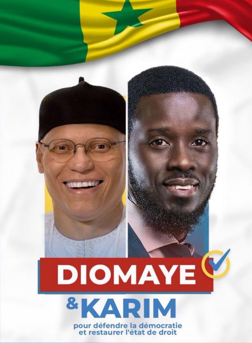 mountaga9's tweet photo. ⁦@KarimWade_PR⁩ moy ⁦@DiomayeFaye⁩ moy Karim.
#sopi ✌🏼 https://t.co/kB6hl7EuX5