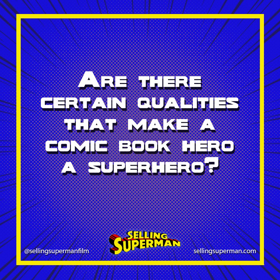 SellSupermanDoc's tweet photo. What is your definition of a comic book superhero? 

#sellingsuperman #documentary #superhero #comics #questions #foodforthought https://t.co/2U7VKc33rX