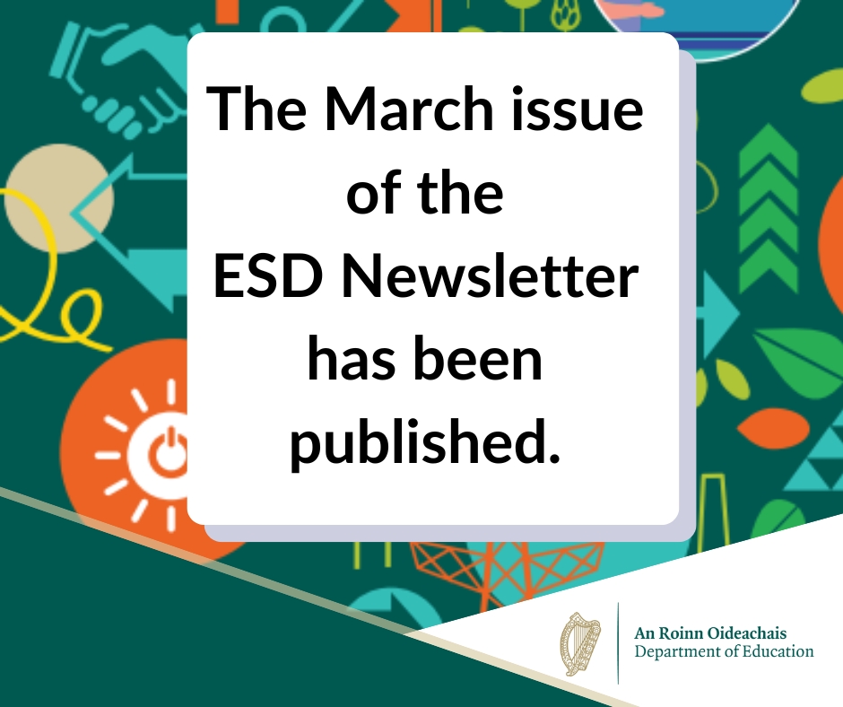 The March issue of the ESD Newsletter has been published. 📰 Newsletter ➡️ gov.ie/en/collection/… Read up on competitions, free resources for schools, CPD opportunities, and all the latest ESD news! #edchatie #newsletter #education
