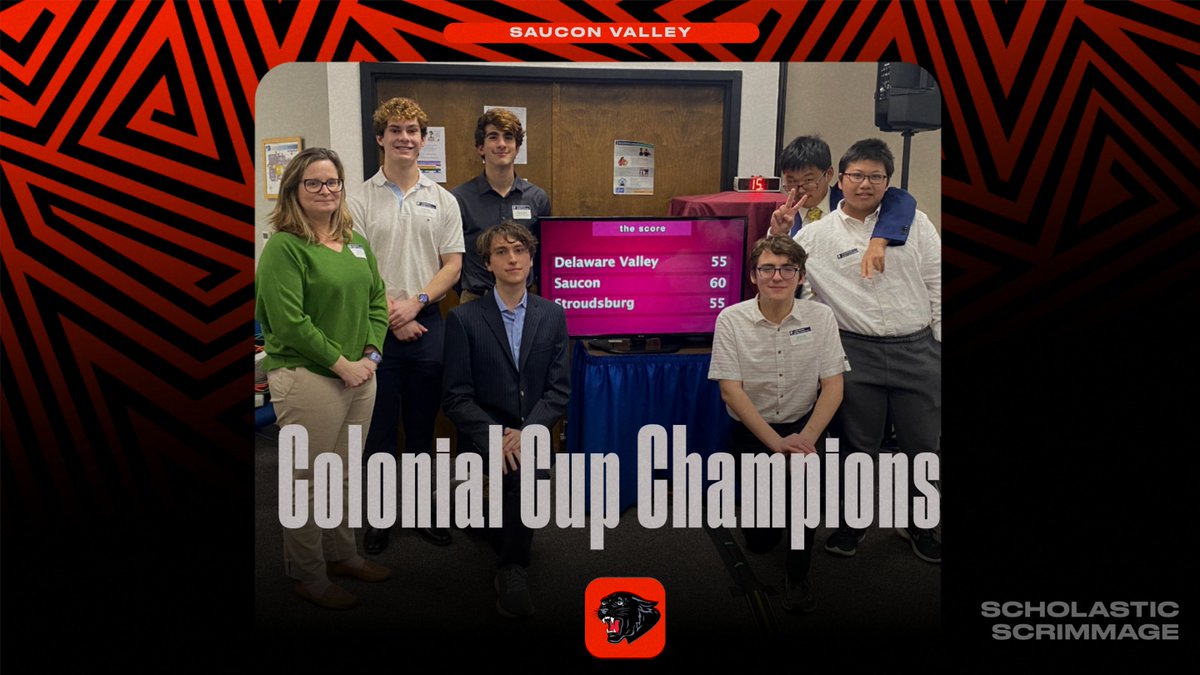 Congratulations to our Scholastic Scrimmage Colonial Cup Champions! Lincoln Alicea, Jerry Lin, Alex Morawski, Ryan Wang, Eddie Webb, Stepan Goudsouzian, and advisor Mrs. Jessica Friday! #SVPanthers