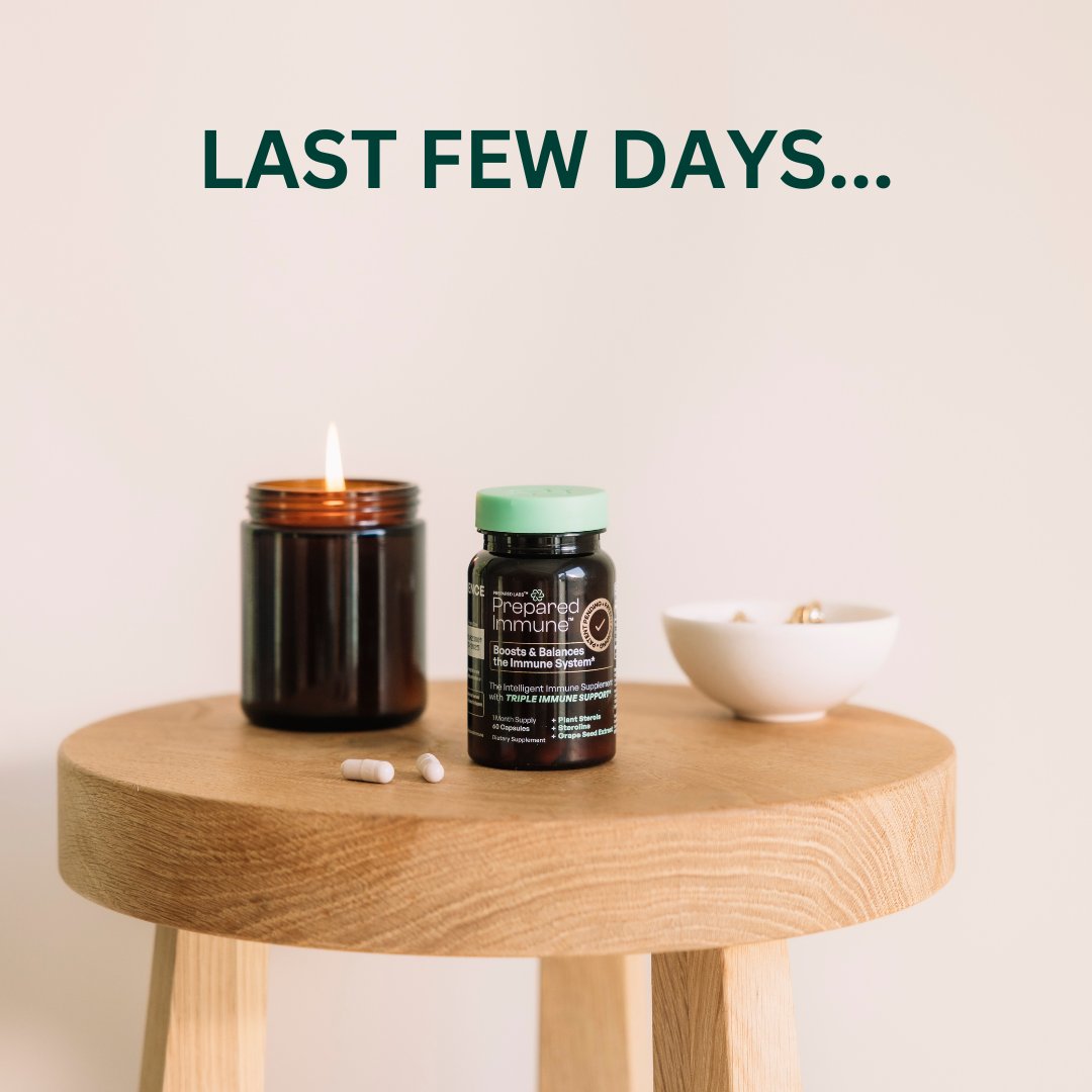 preparedimmune's tweet photo. Last few days to order Prepared Immune™ online with 50% off all one-time purchases 🌱
���
Prepared Immune™ will still be available in select retail stores, where you will continue to experience the same trusted product you know and love.⁠
⁠
#preparedimmune #rethinkimmunity⁠ https://t.co/16vSHYtM5s