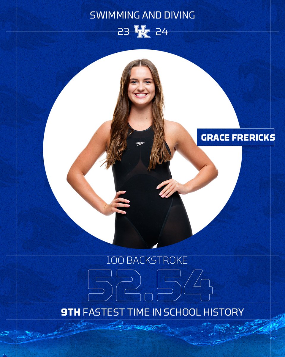 UKSwimDive's tweet photo. Grace Frericks sets a personal best and new top-10 program time in the prelims of the 100 backstroke. She places 37th, improving seven spots from her race in the 2023 championship. 
#WeAreUK 🔵😼⚪️ https://t.co/2D8TbaGXj0