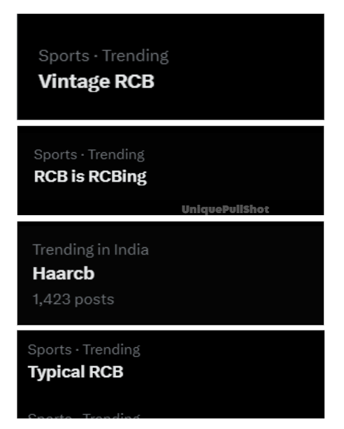 UniquePullShot's tweet photo. This is why IPL is soo much fun 😂🔥

Vintage RCB
RCB is RCBing
Haarcb
Typical RCB

all are trending, IPL is truly back https://t.co/ZjUAiquJ7V