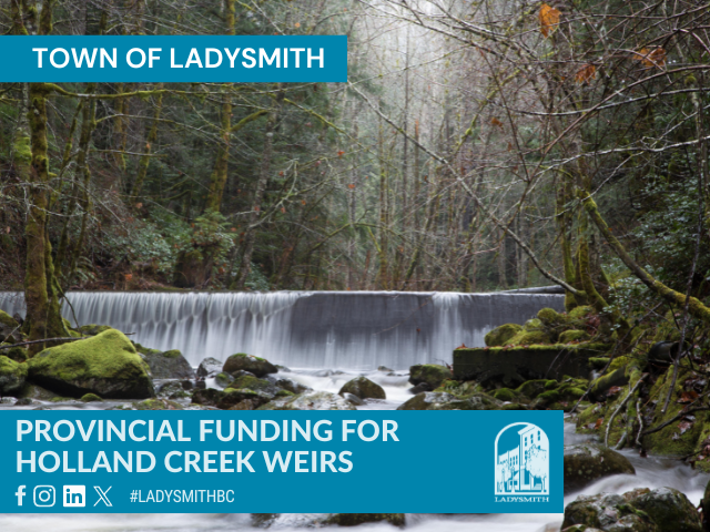 Welcome news for #LadysmithBC on Thursday! The Town is receiving $2.75-million to strengthen our flood defences along Holland Creek as our municipal infrastructure is increasingly tested by inclement weather resulting from climate change.

ladysmith.ca/city-hall/news…