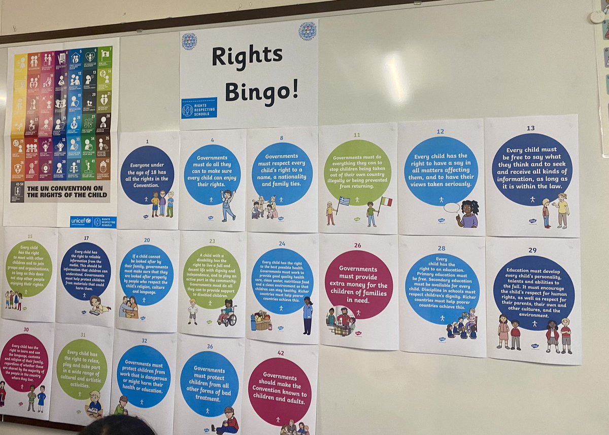 Brill to visit @WindsorParkFalk to learn about all their work to become a rights-respecting #deaf school. Loved playing some #UNCRC bingo with the pupils, and great to see them use the #BSL for all kinds of rights concepts like “duty bearer”. Good luck with #UNICEF gold award!
