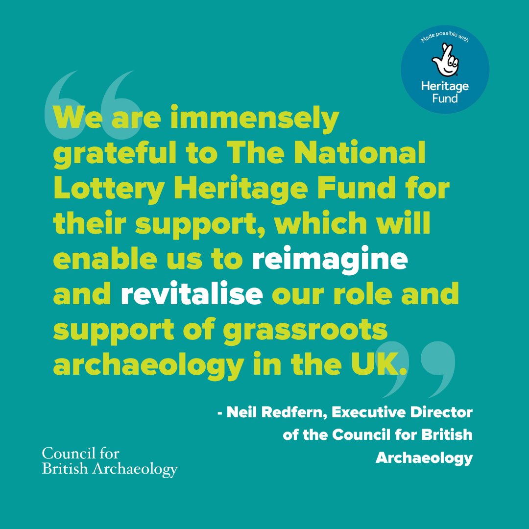 'We are immensely grateful to @HeritageFundUK for their support … to reimagine and revitalise our role and support of grassroots archaeology in the UK.' - Neil Redfern, Executive Director of the CBA. Discover more about our project via this link 👉 tinyurl.com/h5yhc87e