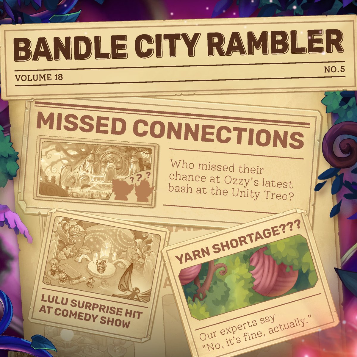 In Bandle City, we all love connections, whether they're the ones made between friends or made of two pieces of yarn! 🧶 But one missed connection at Ozzy's Party – there was no Rumble. Wonder if Tristana may have been a little disappointed..