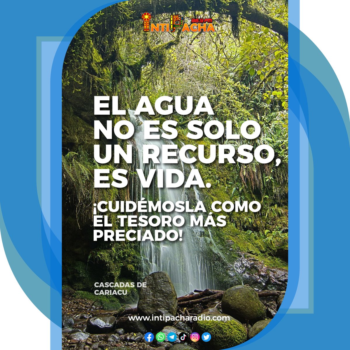 IntipachaRadio's tweet photo. 💧🌍 "En el #DíaInternacionalDelAgua, recordemos que cada gota cuenta en la lucha por preservar este recurso vital. Desde pequeñas acciones en nuestro hogar hasta apoyo a iniciativas globales, todos podemos marcar la diferencia. 

¡Cuidemos el agua, cuidemos la vida! 💧🌍 https://t.co/jt7EpZsmn0