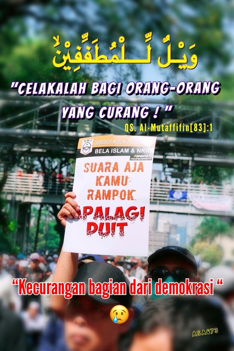 DrEvaChaniago's tweet photo. Saya mendukung paslon AMIN pada Pilpres 2024 ini,
Bukan karena saya pendukung militan Pak @aniesbaswedan ,
Bukan karena saya pendukung militan @PKSejahtera .

Tapi karena saya sedih dengan kehidupan rakyat Indonesia yg semakin tidak baik-baik saja,
Tapi karena saya muak dengan penguasa dan kroninya yg semakin semau-maunya saja.

Saya berharap pemimpin Indonesia selanjutnya,
Bisa merubah nasib bangsa dan negara ini menjadi lebih baik, 
Bisa membawa bangsa ini bangkit dari keterpurukan,
Bisa menghentikan hutang-hutang yg terus meningkat demi nasib anak-cucu kita, 
Bisa mempersatukan anak bangsa yg selama sepuluh tahun ini terus berpecah,
Bisa mengangkat harkat dan martabat bangsa.

Saat ini hanya Paslon AMIN yang mempunyai janji visi-misi perubahan, tidak akan melanjutkan program & kebijakan yg tidak pro rakyat produk rezim ini.
Ini point utama mengapa saya mendukung paslon AMIN.

Saya mendukung AMIN dan PKS bukan cinta mati, tapi menggunakan akal sehat dan hati nurani, berdasar fakta yg terjadi pada bangsa dan negara saat ini. 
"Indonesia darurat kepemimpinan".

Apakah AMIN menang atau kalah, posisi saya tetap bersama rakyat, menyuarakan aspirasi rakyat, demi perubahan nasib rakyat menjadi lebih baik.

Karena sekali lagi, tujuan perjuangan ini adalah demi perubahan nasib rakyat, kemenangan rakyat, bukan kemenangan AMIN, Pak Anies atau PKS dan partai pendukung lainnya.

Karena itu, jika akhirnya pelanggar konstitusi yg dimenangkan, @PKSejahtera harus istiqamah berjuang bersama rakyat, sebagai "Oposisi'...
Karena PKS adalah Partai Rakyat, dipilih rakyat dengan hati dan penuh harapan...bukan partai Wong licik

Tidak akan berbaur antara yang Haq dan yang Bathil !!