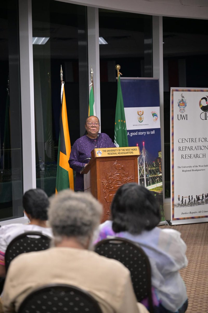 #JamaicaSARelations Minister Pandor delivered a public lecture at the University of West Indies in Kingston, Jamaica. ​Theme: *“The road to development connecting the Diaspora: The role of CARICOM in the realisation of Agenda 2063, using the AfCFTA as a vehicle to advance…