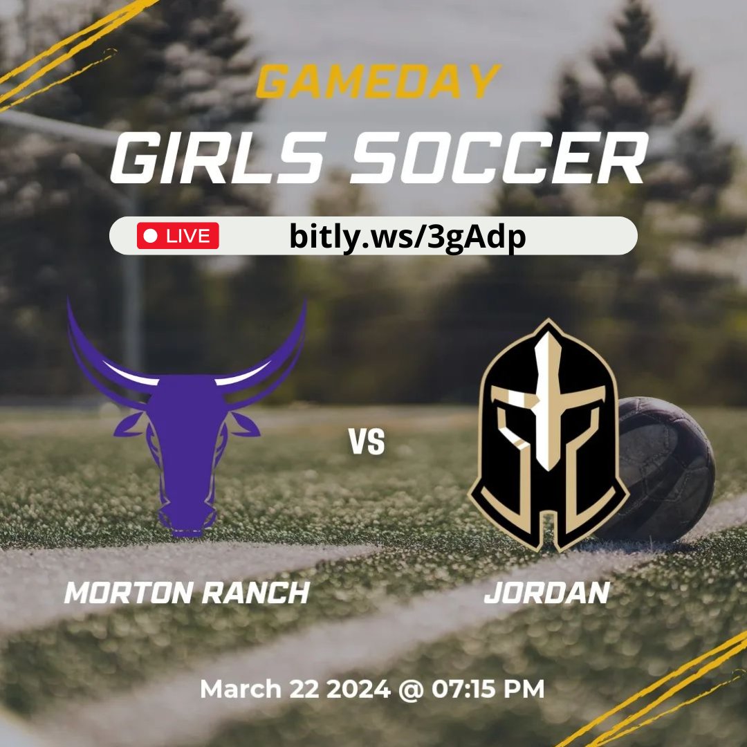 ‼️ GAMEDAY ‼️
GIRLS SOCCER
⚽ Morton Ranch 🆚 Jordan

📲 Live : bitly.ws/3gAdp
🗓 Today, March 22
⏰ 7:15 PM

<a href="/MRHSMavericks/">Morton Ranch HS</a> <a href="/MRHS_SPORTS/">MRHS Athletics</a> <a href="/soccer_maverick/">Morton Ranch Mavericks</a> <a href="/abc_mrhs/">Morton Ranch HS Athletic Booster Club</a> <a href="/JHSWarriors_ABC/">Jordan Athletic Booster Club</a> <a href="/JhsWarriors/">Jordan High School</a> <a href="/JordanHSAthlet1/">JordanHSAthletics</a> @GWarriorsSoccer <a href="/lilahrkatz/">Lilah Katz</a>
