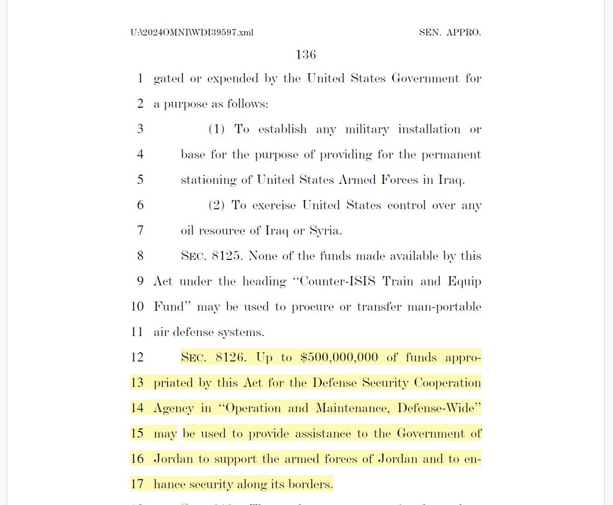 RealLMSN's tweet photo. So JORDAN gets $650 MILLION for its borders

We are only 200 pages into this bill after 24 hours of research. MORE COMIING

How can any Leader vote on this pig fat? 

Shut the government down. https://t.co/5d238gptPw