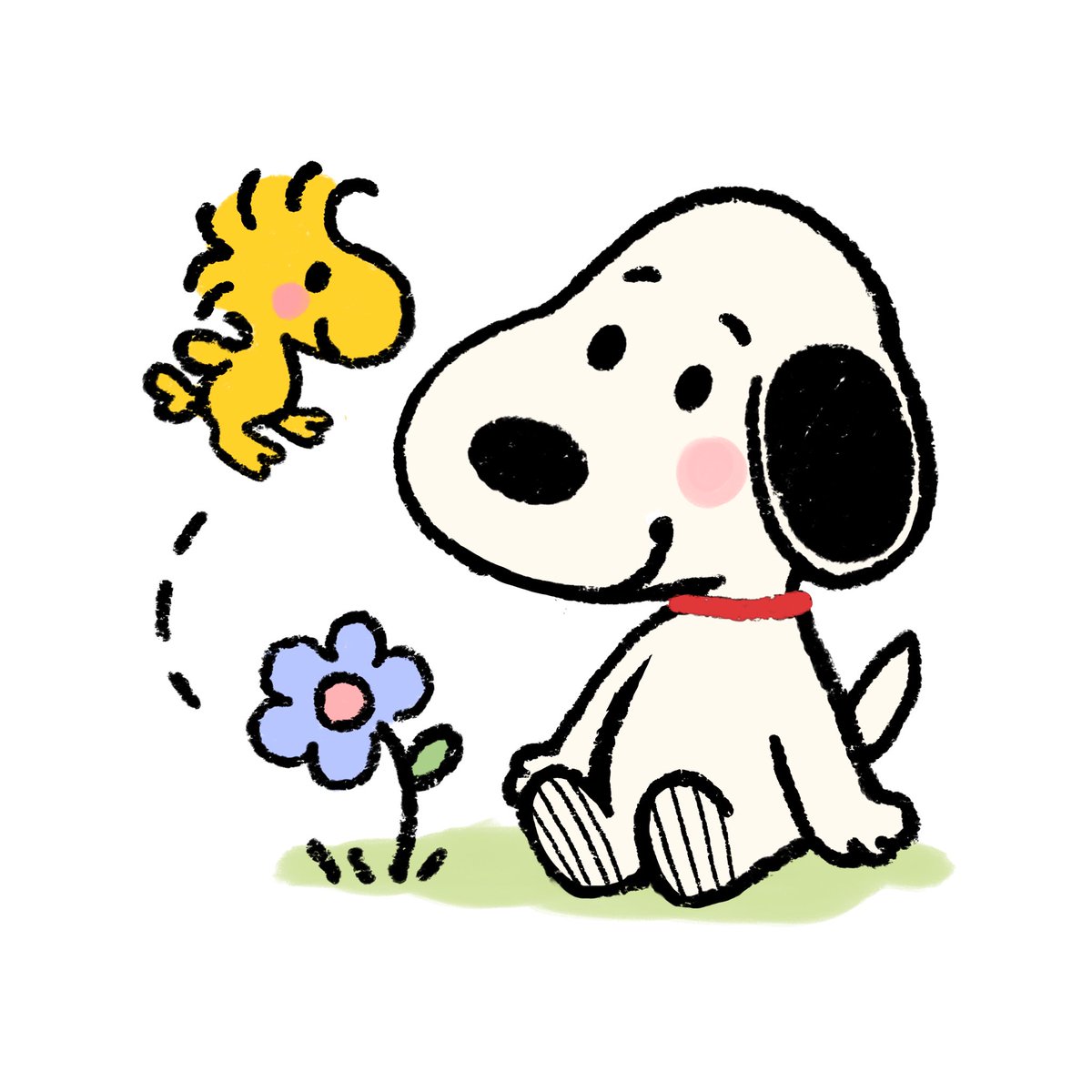 Snoopy &amp; Woodstock doodle 🌸🌷🌼
