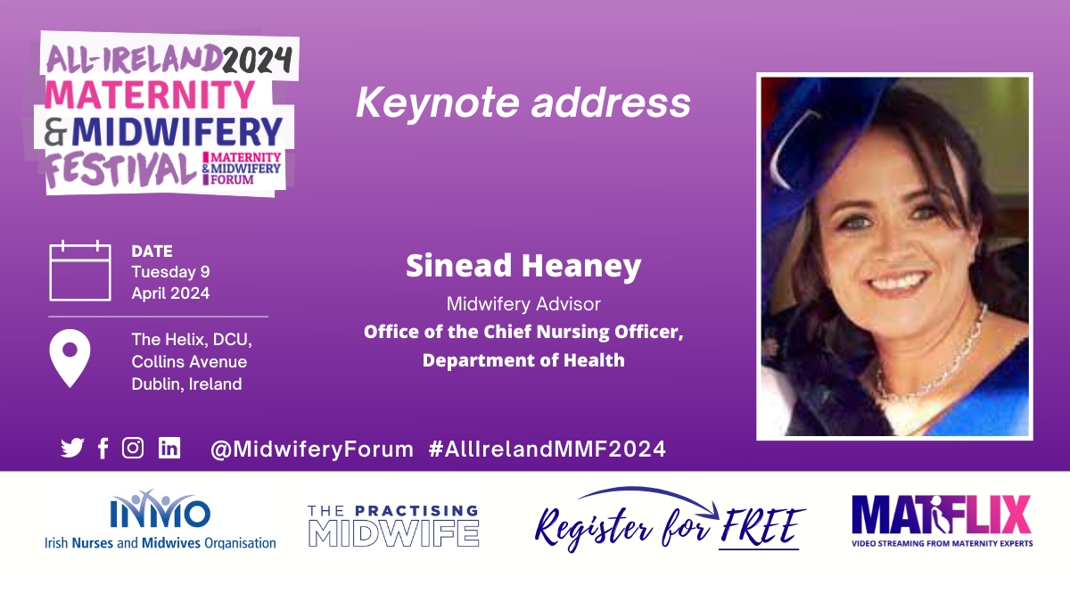 SPEAKER ANNOUNCEMENT 🥳 @heaney_sinead, Midwifery Advisor, Office of the Chief Nursing Officer, Department of Health Sign up free: eventbrite.co.uk/e/675907265827 See full programme: eur.cvent.me/AooGB Supported by: @watchMATFLIX @all4maternity @INMO_IRL #AllIrelandMMF2024