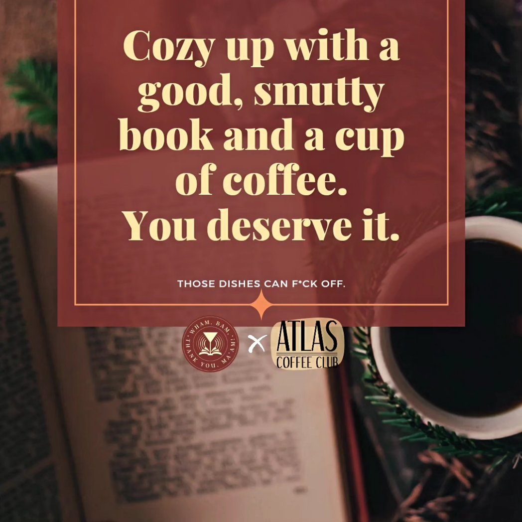 We endorse putting off your dishes in order to read smutty romance novels 😤 make sure to use the code WBTYM for 50% off your first month's subscription @AtlasCoffeeClub! #affiliate #coffee #coffeememes #booklover #bookmemes #podcast #comedypodcast #bookpodcast #smutbooks