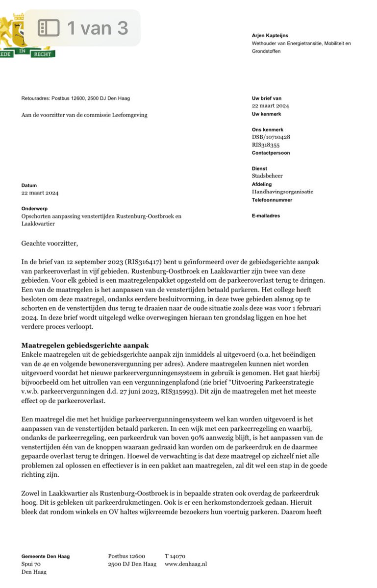 RicharddeMos's tweet photo. De uitvoering van betaald parkeren leidt tot een heuse volksopstand in de wijken #RustenburgOostbroek en #Laakkwartier. Onder grote druk stelt GroenLinks-wethouder Kapteijns de uitbreiding van betaald parkeren uit. Nu van uitstel naar afstel. Dit anti-autobeleid moet stoppen! https://t.co/Sg4k9hFW76