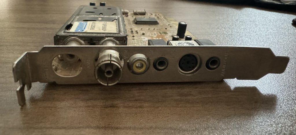 Back in the days (90s, 00s), this kind of TV Tuner and Video Capture card would allow you to watch TV and capture analog videos from Cameras, VCRs on a PC.
Famous brands then: ATI, Hauppauge, Guillemot, Creative, Chronos