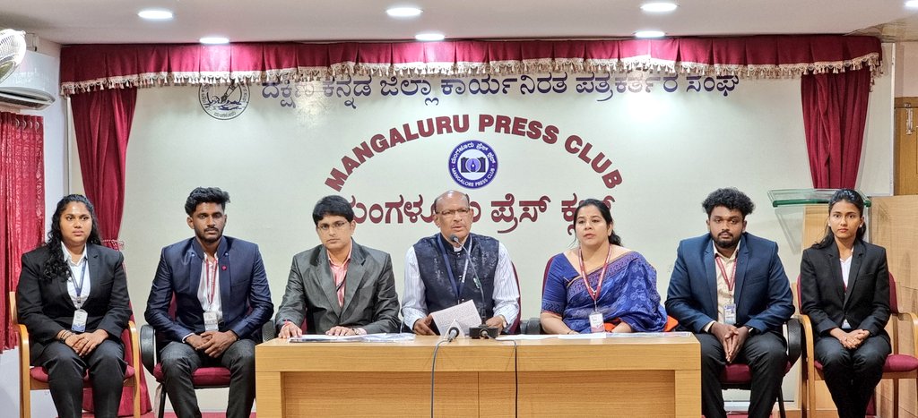 SUIET_Mukka's tweet photo. Tech Yuva @TechYuva &amp; Kalaspandana Press Meet was organised today at Mangaluru Press Club.
Dr Thomas Pinto (Dean), Prof Shrinath Rao K (Convener #TechYuva), Prof Shwetha Pai (Convener #Kalaspandana), Student Coordinators Abhin Rai, Soumya, Thilak Shettigar, Antharya were present. https://t.co/8v5Oq79RrM