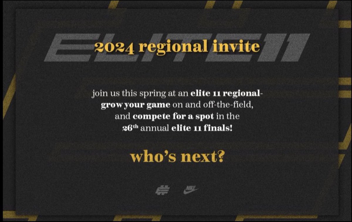 Blessed to receive an invite to the @Elite11, I will be at the PA regional. Thank you, @Stumpf_Brian & @Elite11. @adamgorney @GregBiggins @Coach_Lindgren