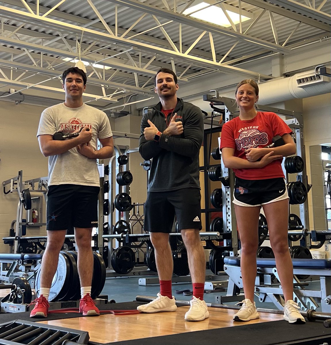 WeboStrength's tweet photo. @emshirley21 @WBstarsSoftball @WeBoFootball @WeBoGirlsBball @WeBoStarsHoops @Webo_Baseball1 Fourth period advanced weight training: 

@EmmaMiller_05 (@WeBoVolleyball_) 

@cartermarcum32 (@WeBoFootball, @Webo_Baseball1) https://t.co/eQZVs0YW38