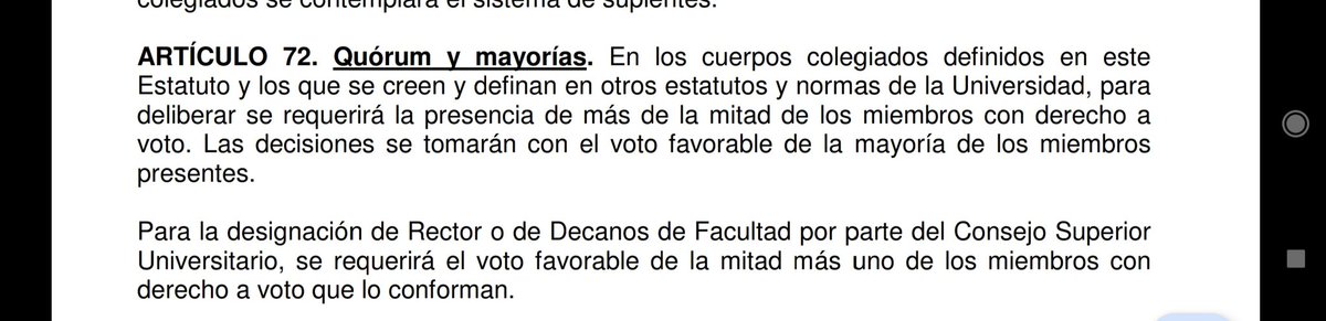 PachoTolozaF's tweet photo. Estatuto General de @UNALOficial Acuerdo 011 de 2005 define quorum para designación de rectoría
¿Creatividad matemática de votos de CSU y descarte de candidaturas avaladas en consulta violaría este estatuto?
@RodrigoUprimny @JaimeAraujoR @novoagarcia18  @HRosaniaPhD @DavidRacero https://t.co/HFwBjfdW6q