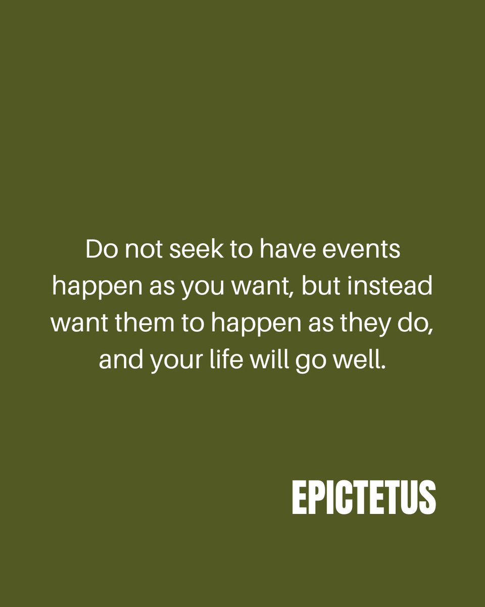 ChavaMedinaE's tweet photo. 🌿 This quote embodies a key principle of Stoicism, emphasizing the importance of acceptance and aligning our desires with the natural order of the universe. Stoicism teaches us that much of our suffering arises from our resistance to the way things are. #Stoicism #Epictetus https://t.co/SREmPdm75A