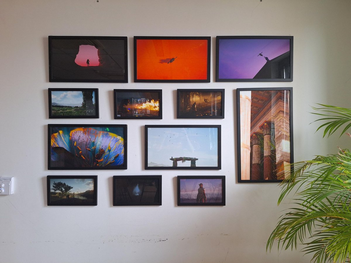 Ubisoft's tweet photo. We believe video game photography can be the ultimate canvas 🎮🎨

To celebrate the #UbisoftPhotomodeContest, studios around the world were transformed into galleries where our teams could admire the incredible submissions from last year's winners  📷✨ https://t.co/wPToVtXut8