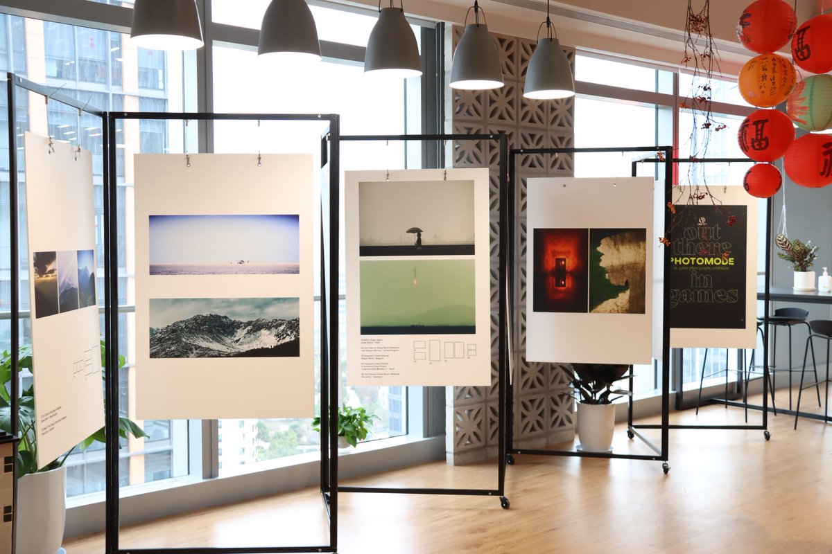 Ubisoft's tweet photo. We believe video game photography can be the ultimate canvas 🎮🎨

To celebrate the #UbisoftPhotomodeContest, studios around the world were transformed into galleries where our teams could admire the incredible submissions from last year's winners  📷✨ https://t.co/wPToVtXut8