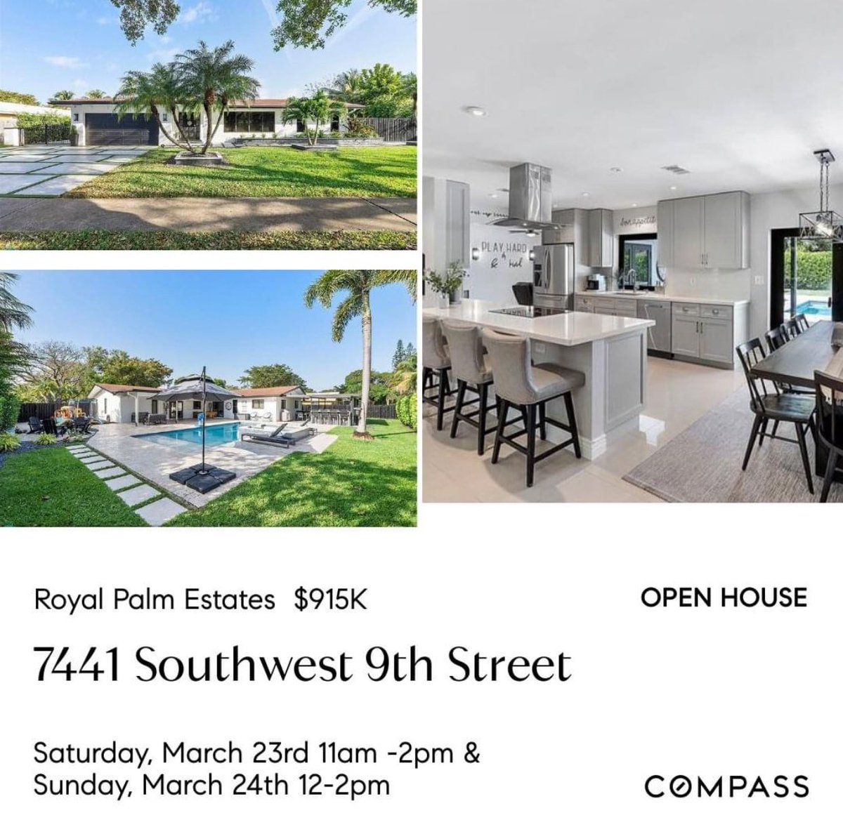 🏡 You’re invited to our open house in Royal Palm Estates, hosted by the Echea Group! 🌴 #openhouse #echeagroup #sellingplantation #lisaechea #compass