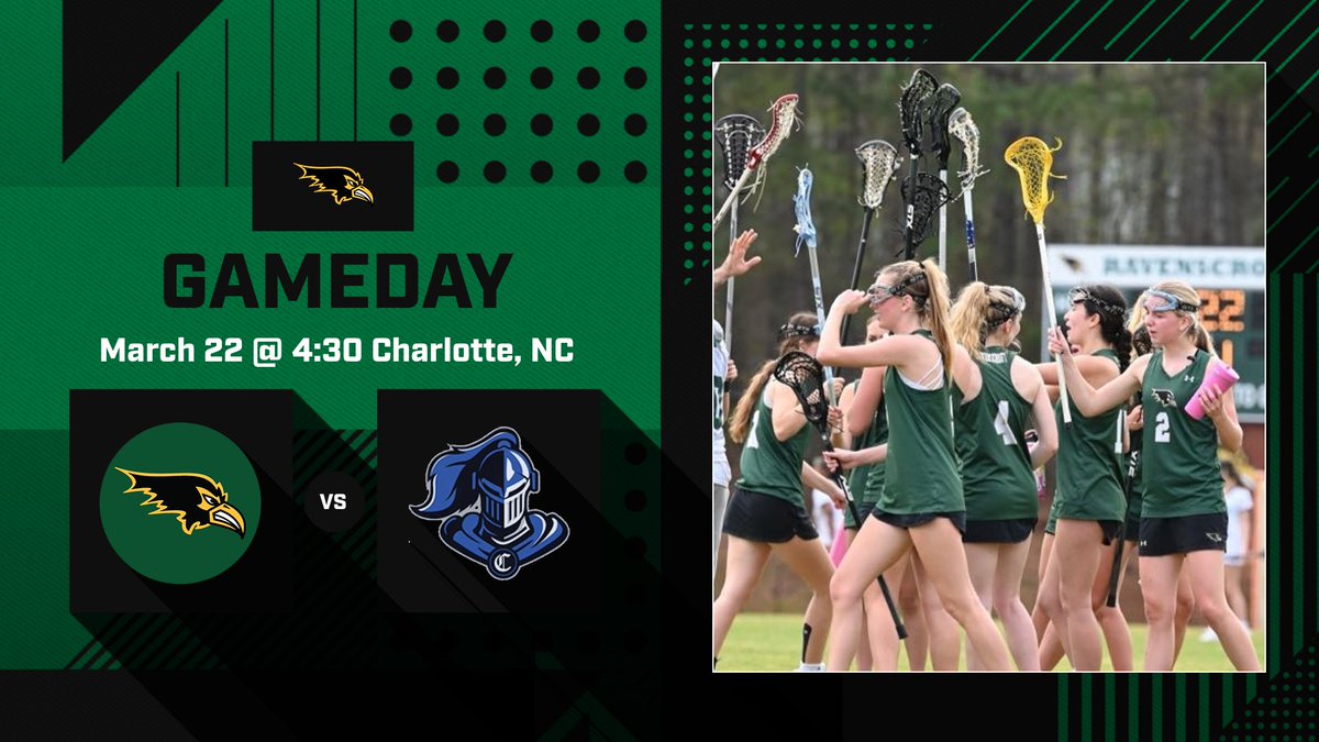 Ravens_GLax's tweet photo. GAMEDAY! Girls Lax travels to Charlotte Christian today for a 4:30 start time. #GoRavens @ravenscroftathletics https://t.co/maOBf9mYsN