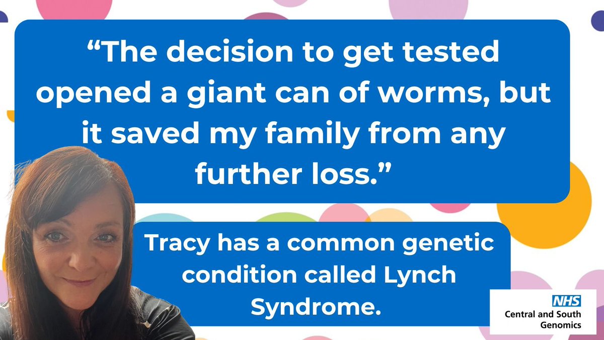 This #LynchSyndrome Awareness Day, read Tracy's story to learn why it’s important to get people screened for Lynch Syndrome. centralsouthgenomics.nhs.uk/news/that-deci…