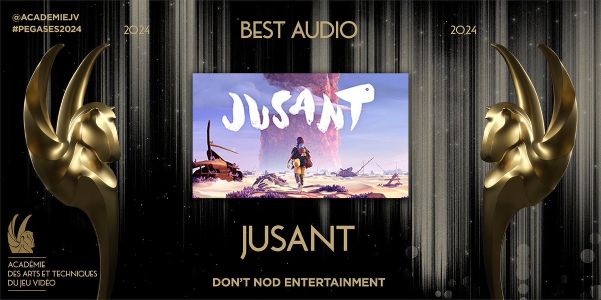 A heartfelt congratulation to the teams behind #Jusant, @DONTNOD_Ent who won the the Best Audio award at the #Pégases2024 🏆👏 #games #awards