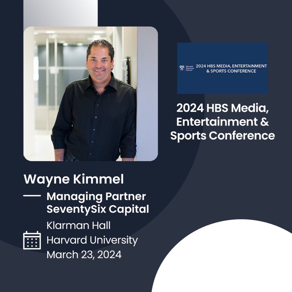 Looking forward to speaking at the @HarvardHBS Media, Entertainment & Sports Conference tomorrow! 🏀 I’ll share our investment strategy and deep experience in the continually evolving asset class of sports. bit.ly/3vlkYSL #SportsTechVC #sportsbetting #sportsbiz