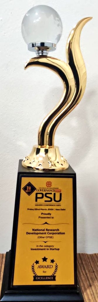 We are proud to inform that NRDC has been bestowed with the prestigious 'Investment in Startup Award' at the 10th PSU Governance Now Awards acknowledging remarkable commitment to fostering startups in the country. @PMOIndia @DrJitendraSingh @DrNKalaiselvi @IndiaDsir