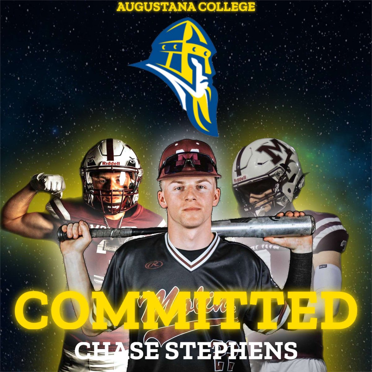 Stephens23Chase's tweet photo. Extremely blessed to announce my commitment to Augustana College to play baseball and football!🙏🏼
@Coach19Bell @AC_CoachJHauer 
@Moline_Football @molinebaseball https://t.co/ltpgmRheWO
