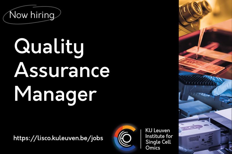 Our LISCO - colleagues are #hiring (again). This time they are looking for a 'Quality Assurance Manager'. Apply before April 11: lnkd.in/dvnpRmzJ #vacancy #qualityassurance #manager #singlecell #spatialbiology #multiomics