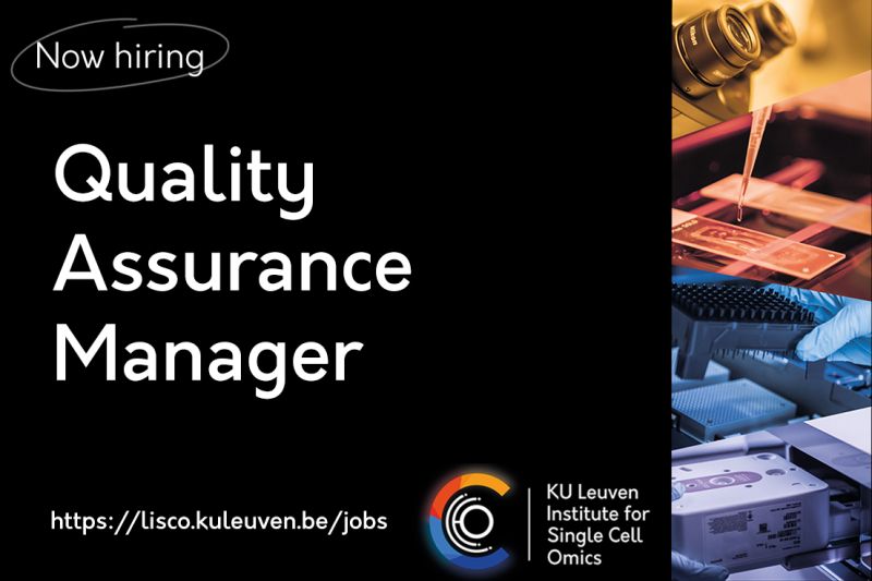 Our LISCO - colleagues are #hiring (again). This time they are looking for a "Quality Assurance Manager". Apply before April 11: lnkd.in/dvnpRmzJ
#vacancy #qualityassurance #manager #singlecell #spatialbiology #multiomics