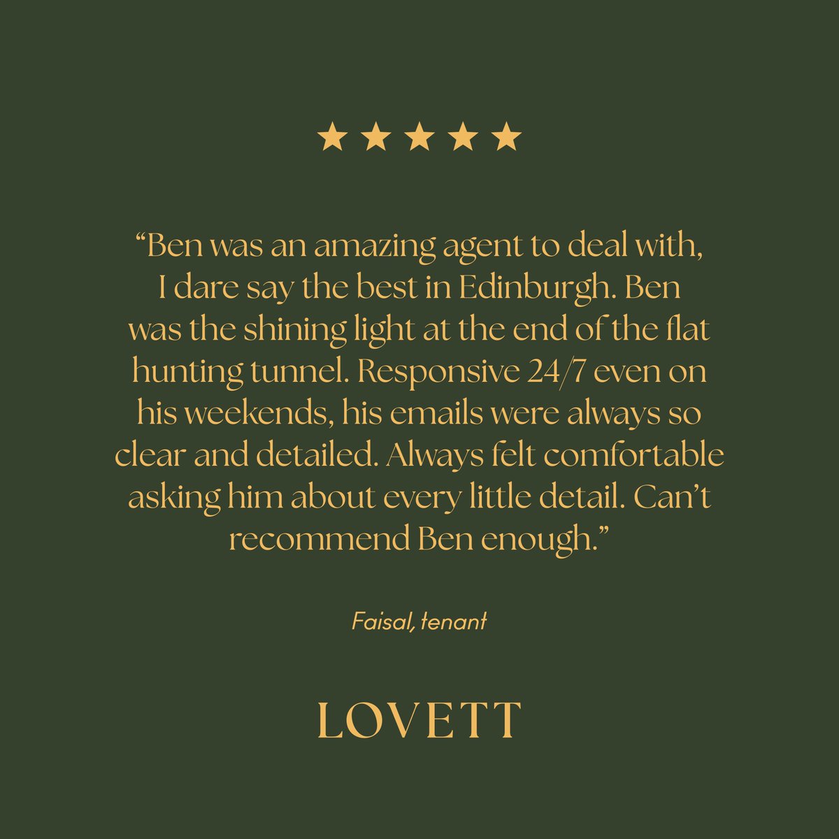 lovettedinburgh's tweet photo. ⭐️ ⭐️ ⭐️ ⭐️ ⭐️

5 star review received!

⭐️ ⭐️ ⭐️ ⭐️ ⭐️

#Edinburgh #Property #EdinburghProperty #ForRentEdinburgh #PropertyManagement #PropertyLettings #LovettEdinburgh #LettingAgent #PropertyManager #Landlords #RealEstate #Properties #Lettings #RealEstateAgent #PropertyManagers https://t.co/4jjK8J8Vso