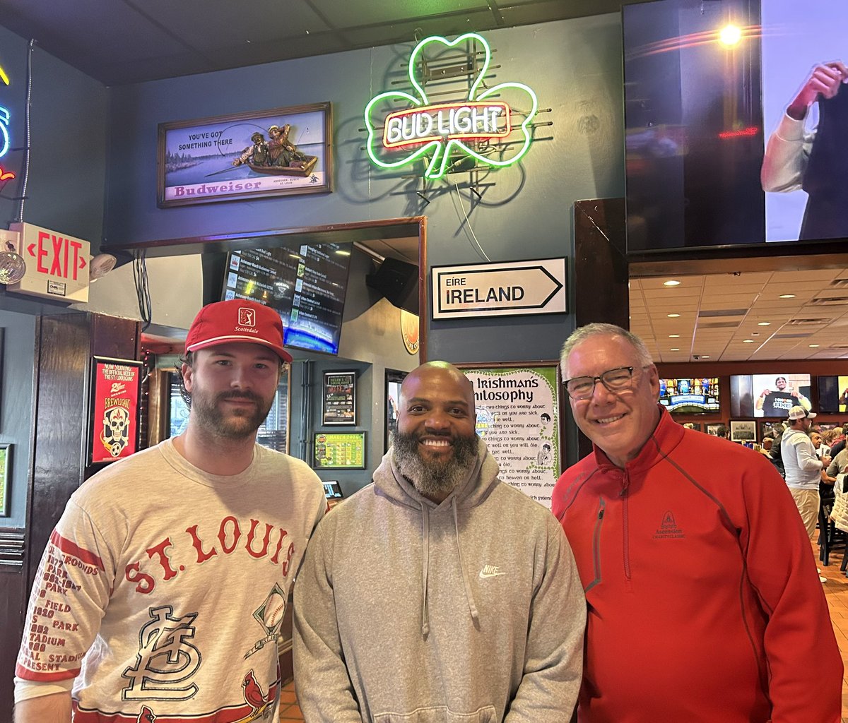 Hanging out with the @101espn Fast Lane guys again at @helenfitzgeralds @_MarshyMarsh_ and @Careydavis38 kind enough to let me participate. We will be here watching the NCAA tournament until 6:00. Stop by and enjoy a cold Bud Light .